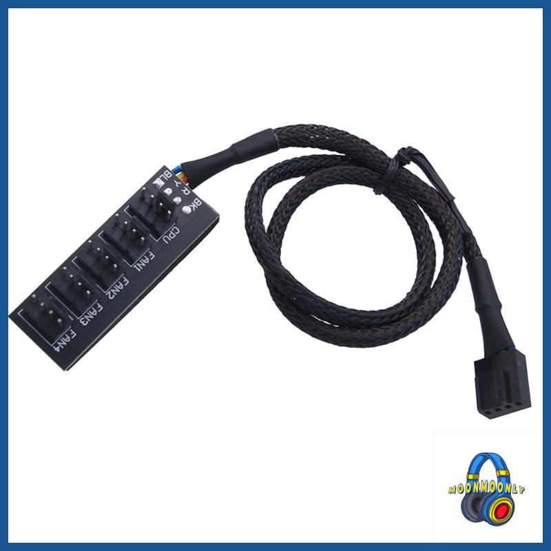 MOON 5 Way PWM Fan Adapter 5 พอร์ต 4Pin PWM PC พัดลมระบายความร้อน Controller Power Distribution 40 ซ