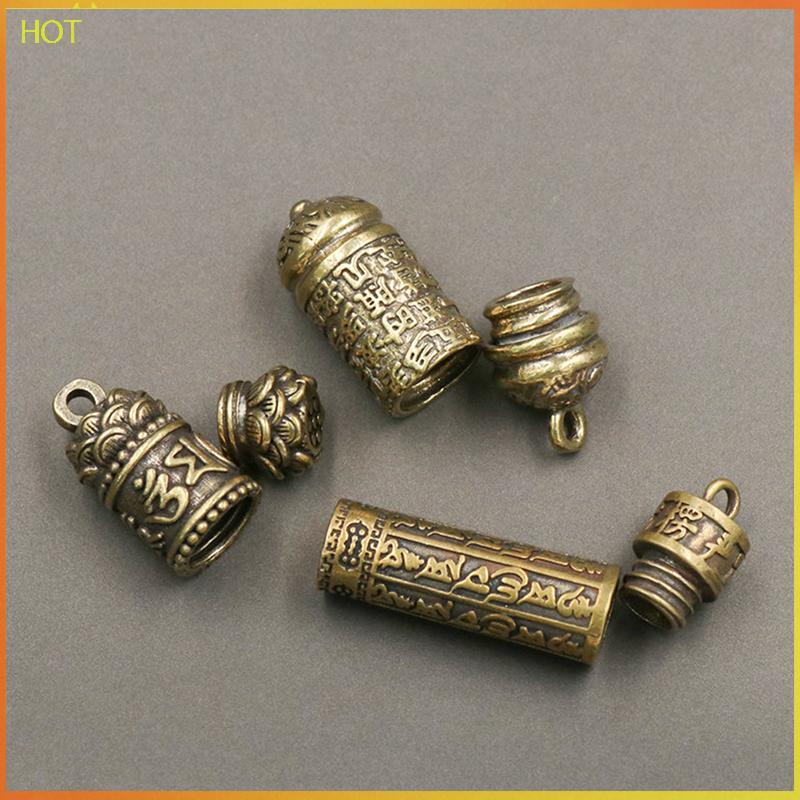 พระพุทธรูปทองเหลือง พร้อมพวงกุญแจและสร้อยคอมีการออกแบบแบบจี้ กล่องบรรจุภัณฑ์โบราณทำมือ TSR