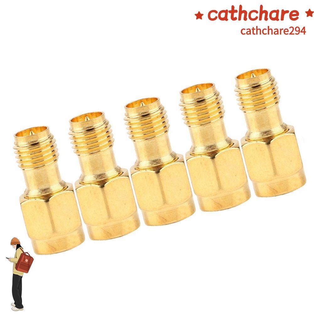 CATHCHARE294 5PCS SMA Connector, Gold Low Loss SMA ชาย SMA หญิง Coaxial Connector, ทนทานอะแดปเตอร์ชุ