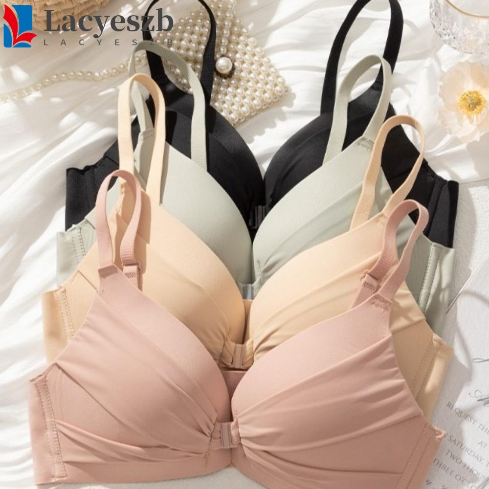 Deep V Bra ไร้สาย สำหรับผู้หญิง ป้องกันกระแทกด้วยเทคโนโลยีกันคล้อย ไร้รอยเห็นได้ชัด พร้อมหัวเข็มขัดด้านหน้าสีทึบ