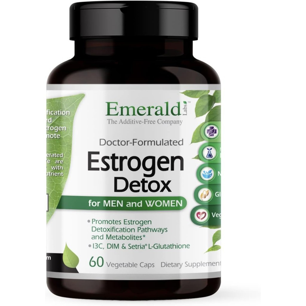 EMERALD LABS Estrogen Detox - รองรับฮอร์โมนสมดุลสําหรับผู้หญิง & ผู้ชาย* - รวม I3C, DIM & Setria L-G