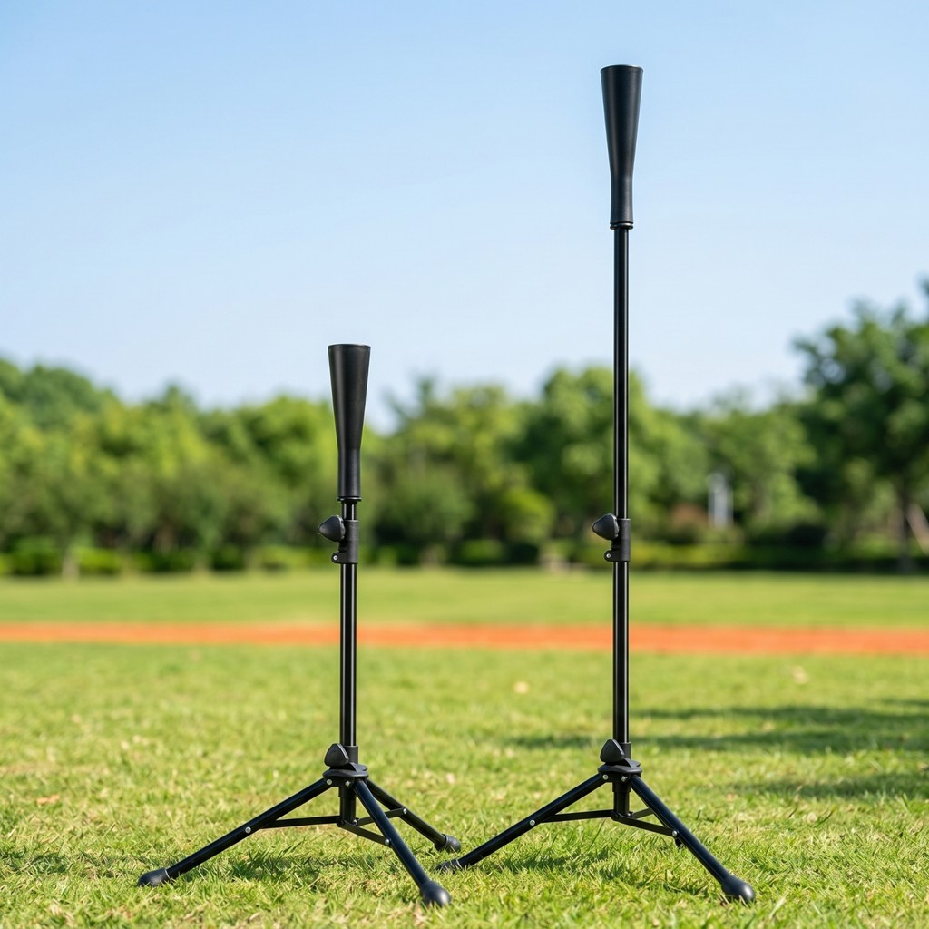 Batting Tee พร้อมกระเป๋าจัดเก็บแบบพกพา Batting Tee พร้อมกระเป๋าพกพาขาตั้งปรับ Telescoping สําหรับผู้เล่นเบสบอล