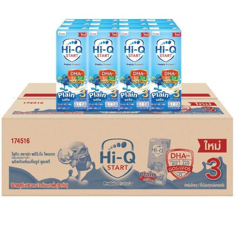 ไฮคิว3สตาร์ทนมยูเอชทีรสจืด 180มล. แพค 36 Hi Q 3 Start UHT Plain 180ml. Pack 36 [หมายเลขบาร์โค้ด 8851359704260 ]