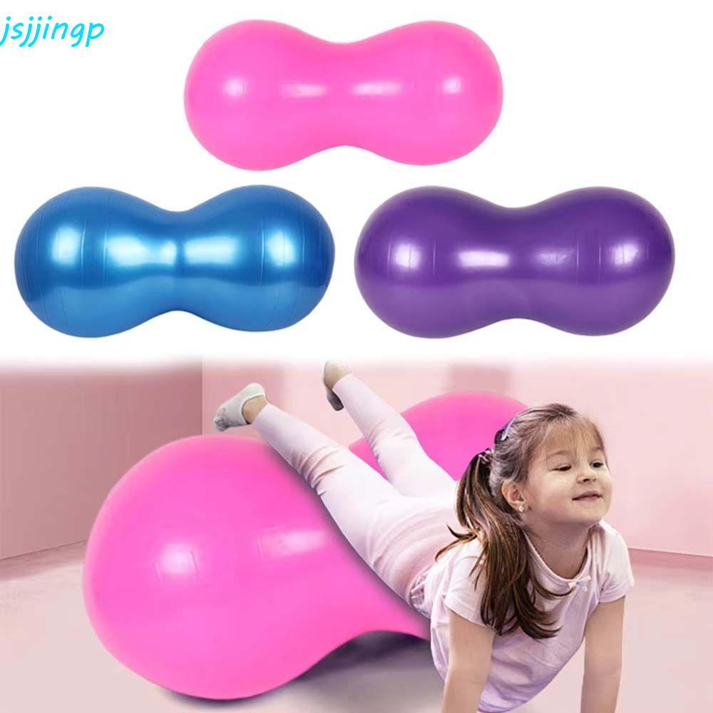 JSJJINGP ลูกบอลถั่วลิสง ลูกบอลโยคะพิลาทิส Anti-Burst 45*90 ซม. ฟิตเนสมัลติฟังก์ชั่นพร้อมปั๊มลูกบอลออกกําลังกายโยคะทําให้พอง การฝึกความแข็งแกร่ง