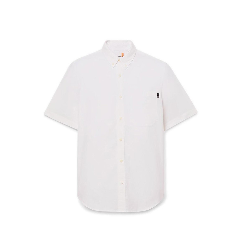 Timberland รุ่น Gale River เสื้อเชิ้ตอ๊อกฟอร์ดแขนสั้น ผู้ชาย สีขาว