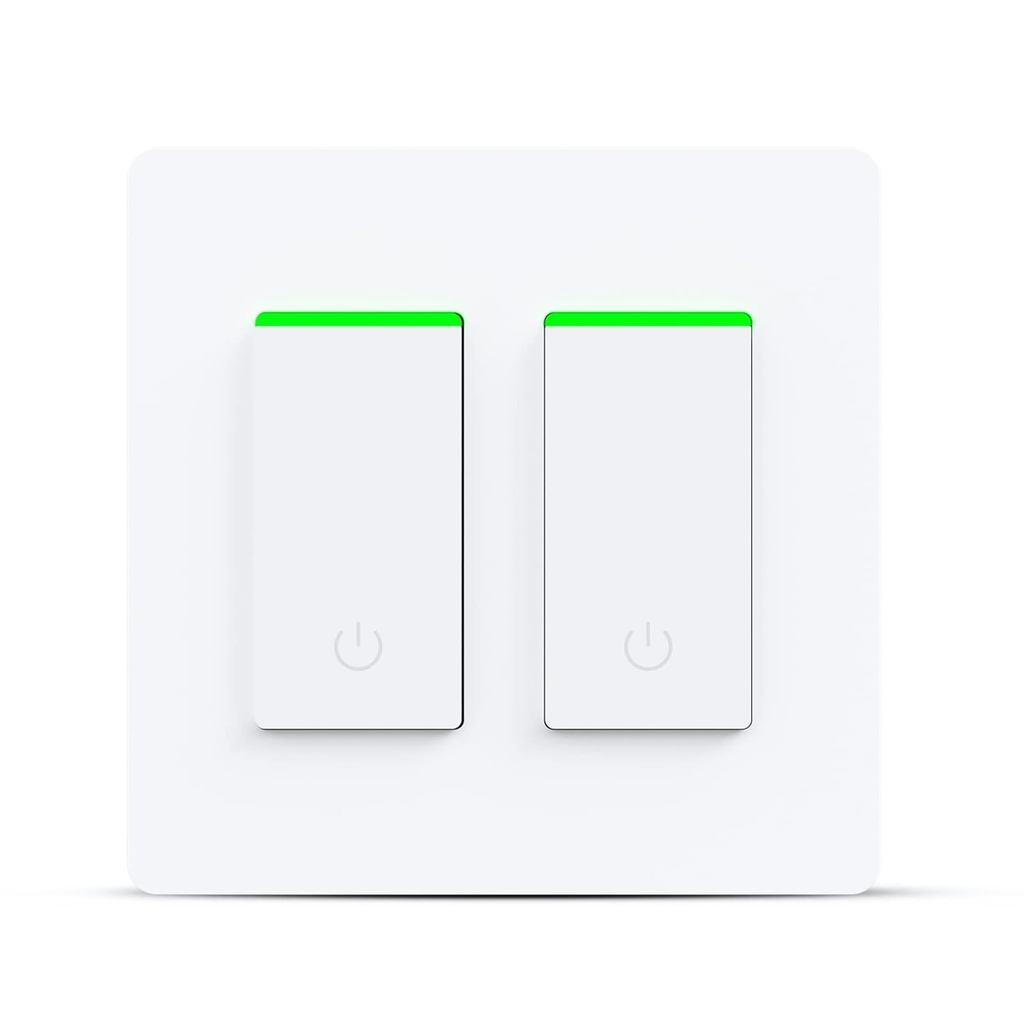 สวิตช์ไฟอัจฉริยะ สวิตช์คู่ไฟอัจฉริยะ WiFi 2 แก๊งเข้ากันได้กับ Alexa, Google Assistant, การควบคุมไร้ส