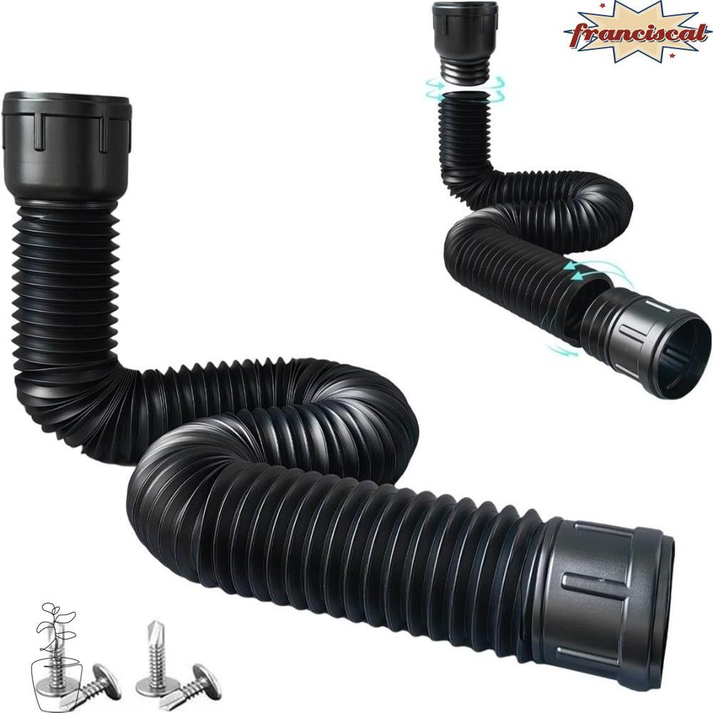 FRANCISCAL Rain Gutter Downspout Extensions, PE Retractable Drain Downspout Extender, ทนทานยืดหยุ่น 