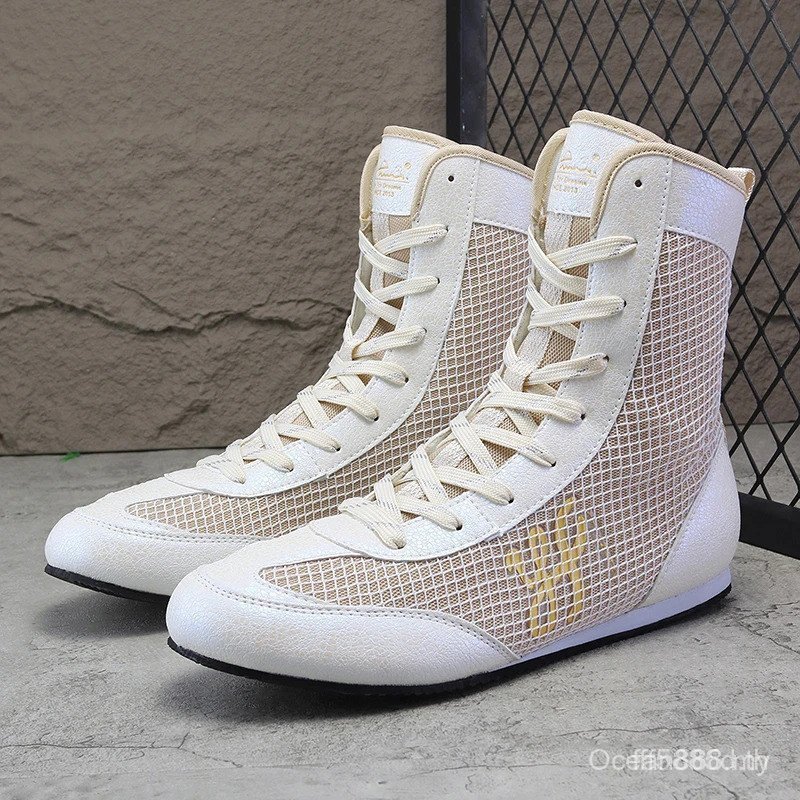 คุณภาพดี Man Wrestling Boots Professional Boxing Fighting Boots สบายรองเท้าผ้าใบชกมวยผู้ชายผู้ชายรอง