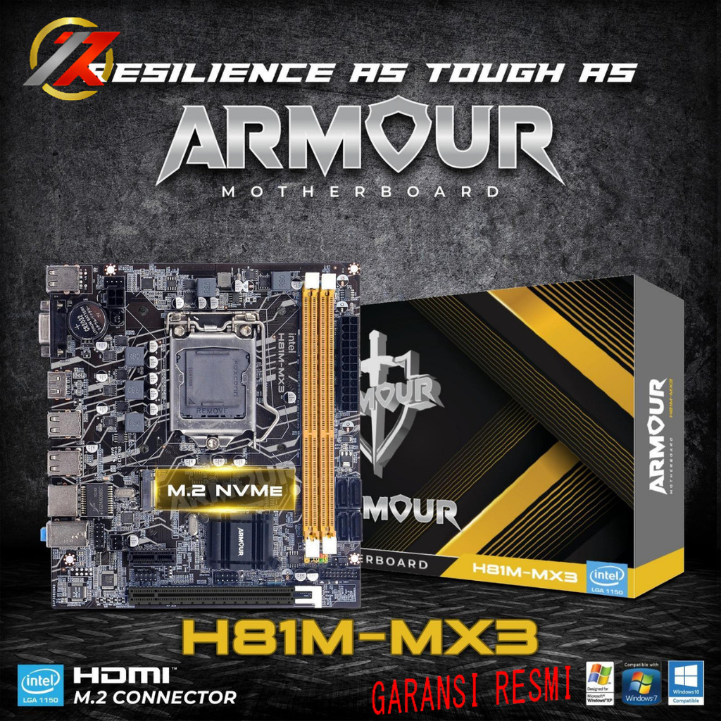 ARMOUR H81M-MX3 LGA 1150 เมนบอร์ด mobo h81m รองรับ nvme