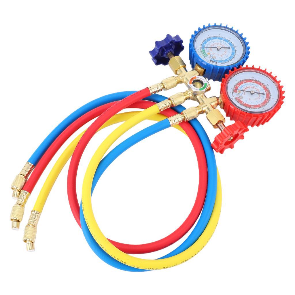 Ujewndju Refrigerant Manifold Gauge เครื่องปรับอากาศสายชาร์จสําหรับ R12 R22 R404A R134A