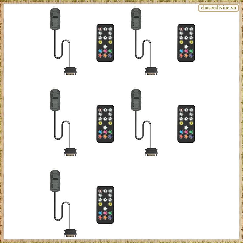 [KYOX] 5X ARGB Controller 5V 3pin to SATA แหล่งจ่ายไฟ RGB Controller 3PIN Hub สีดํา