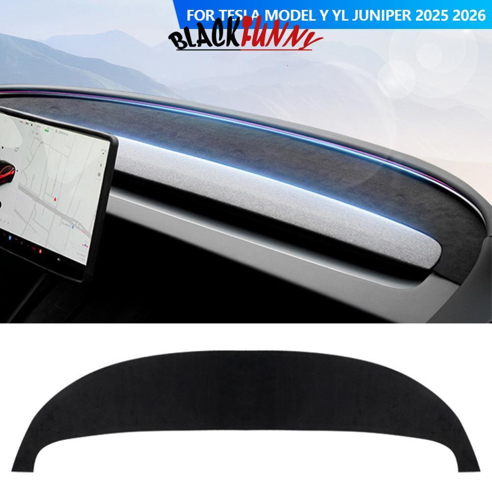 BLACKFUNNY Suede Car Dashboard Cover Pad Sunshade Protector Anti-UV Dash Mat แผ่นกันลื่นสําหรับ Tesl
