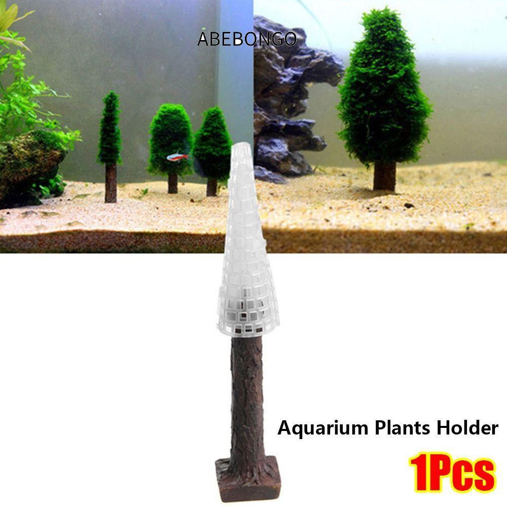 ABEBONGO การตกแต่งตู้ปลา, อุปกรณ์ตู้ปลา Xmas Moss Plant Grow Aquarium Moss Plants Holder, DIY Growin
