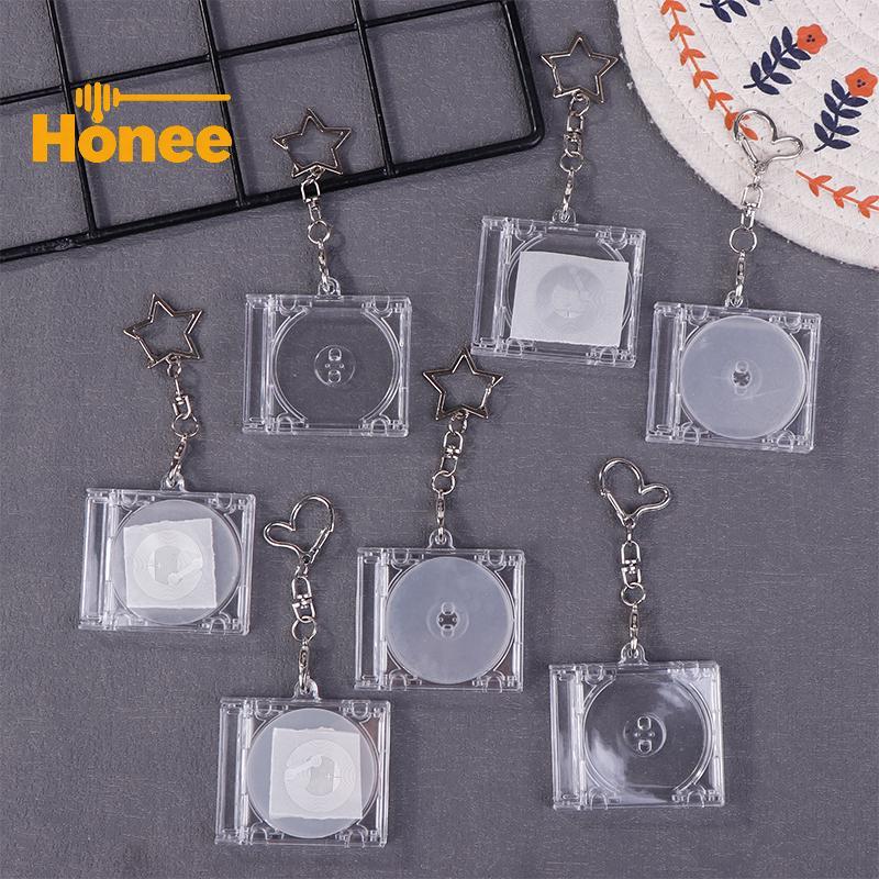 [Honee] อัลบั้มเปล่า Mini CD Case พวงกุญแจ CD Player พวงกุญแจอุปกรณ์ต่อพ่วงอัลบั้มที่ระลึกพวงกุญแจสําหรับ DIY Bapa จี้ Nice