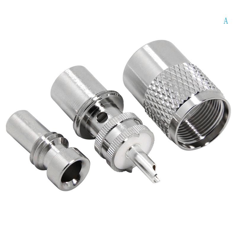 ถือ UHF PL259 Solder On Male Plug Connector CB วิทยุ RG8X RG59 RG8 Coax Cable