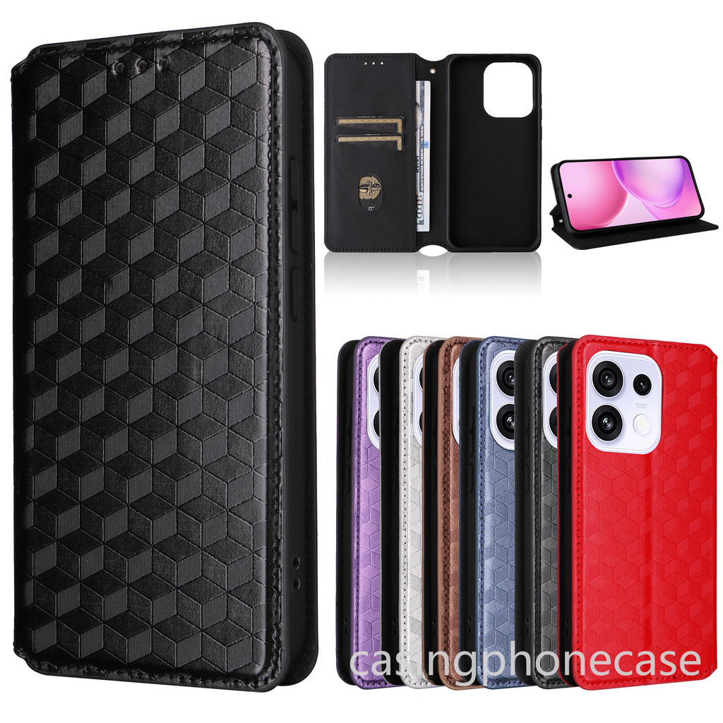 เคสโทรศัพท์สําหรับ OPPO Reno 16 15 14 Pro 16F 15F 14F Reno16 Reno15 Reno14 5G 2026 หรูหราหนังช่องใส่การ์ดกระเป๋าสตางค์พลิกแฟชั่นธุรกิจกันกระแทกปลอกปกหลัง