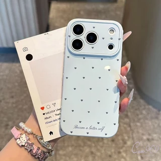 เคสไอโฟน 14 ใช้ได้กับ iPhone 15 13 Pro Max 17 14 AIR 11 12 16 8 7 15 Plus X XR XS MAX เคสหน้าต่างกล้องลายหัวใจวงแหวน