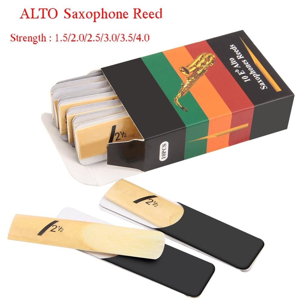 10 Pack Eb Alto Sax Saxophone Reeds Strength 1.5 - 4.0 Saxophone Reed Woodwind Instrument Parts Acce