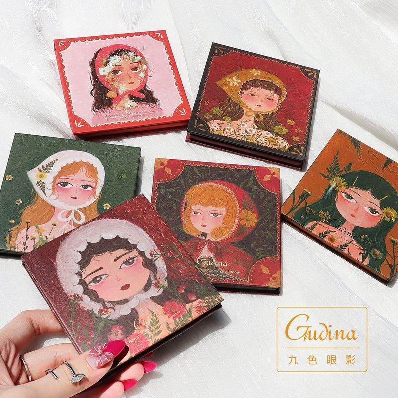 Gudina Gudina Gudina Zeshan 9 สี Nana Forest Princess อายแชโดว์ Palette Pearlescent Matte กันน้ําสาม