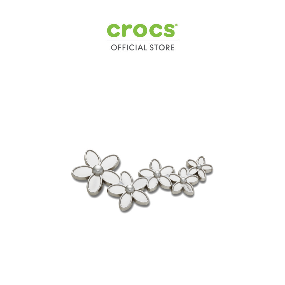 CROCS ตัวติดรองเท้า JIBBITZ™ MEGA SILVER FLOWER CLUSTER