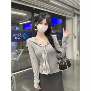 ส่งจากไทยทุกวัน เสื้อยืดแขนยาวผู้หญิง สีพื้น น่ารักๆ สไตล์เกาหลี ผ้ายืด นุ่ม มีสีให้เลือกมากมาย