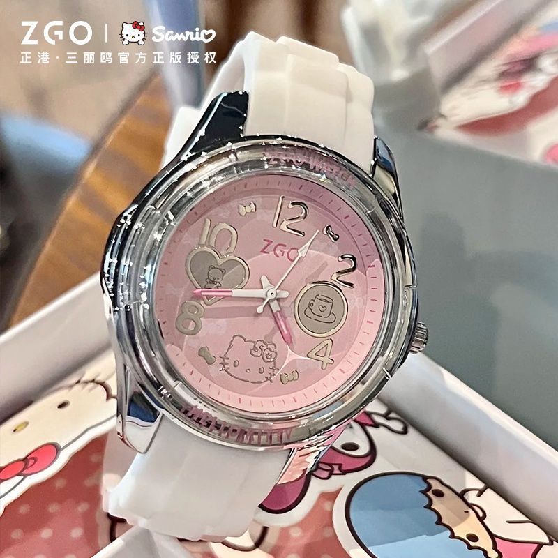 [Zhenggang] ZGO-Sanrio HelloKitty 50th Anniversary Limited Student Watch Girl ของขวัญวันเกิดมูลค่าสู