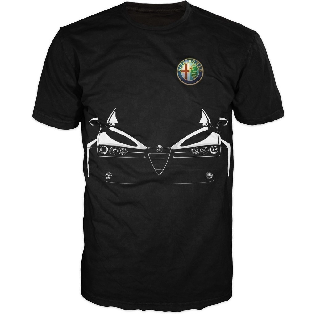2026 Alfa fashion Romeo Italy mens silver Tribute T-Shirt สีดํา
