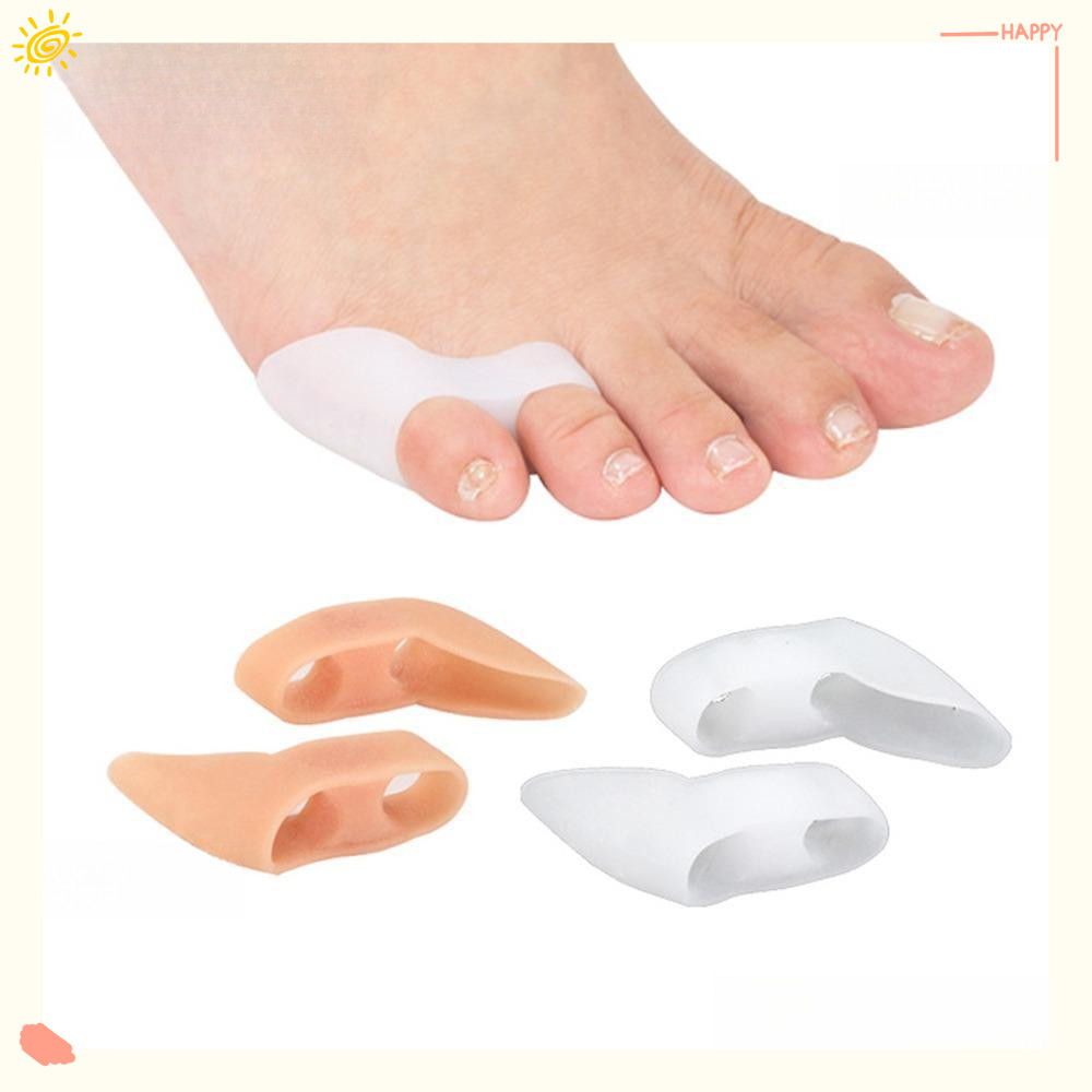 1 คู่ซิลิโคนระบายอากาศ Little Toe Separator Protector พร้อมรูลมหายใจ Pinky Toe Bunion Corrector Reusable Foot Care Spacer