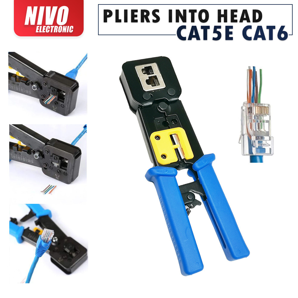 EZ-376 RJ45 Crimp TOOL ผ่าน Cat5 Cat5e Cat6 Crimping TOOL สําหรับ RJ45/RJ12 ปกติและ End-ผ่านตัวเชื่อ