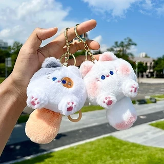 🔥พร้อมส่ง🔥พวงกุญแจตุ๊กตา แมว หมา สําหรับห้อยตกแต่ง ของขวัญวาเลนไทน์ พวงกุญแจคู่ คาปิบาร่า