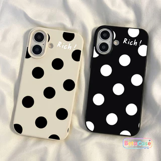 เคสไอโฟนเจลลี่ลายจุดขาวมินิมอลพรีเมียม 17Pro/16/15/14/13/12/11/ProMax/7G/7/8Plus/XS/XR/SE2/SE3