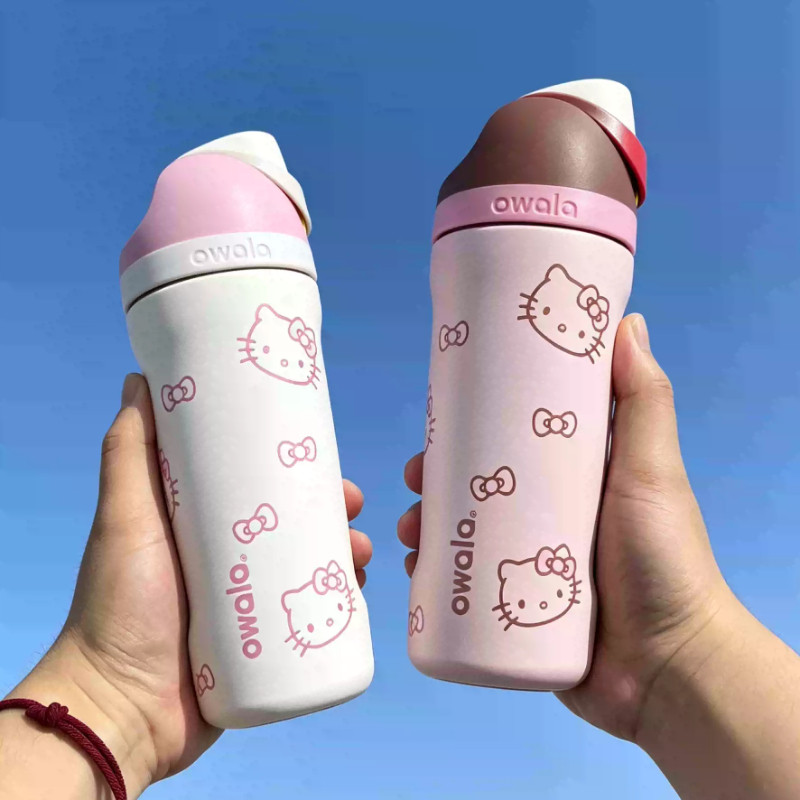 Owala FreeSip ขวดน้ําฉนวน 16 ออนซ์ – 2-in-1 Straw & Chug Spout, สแตนเลสกันรั่ว, เก็บความเย็น 24H & Hot 12H