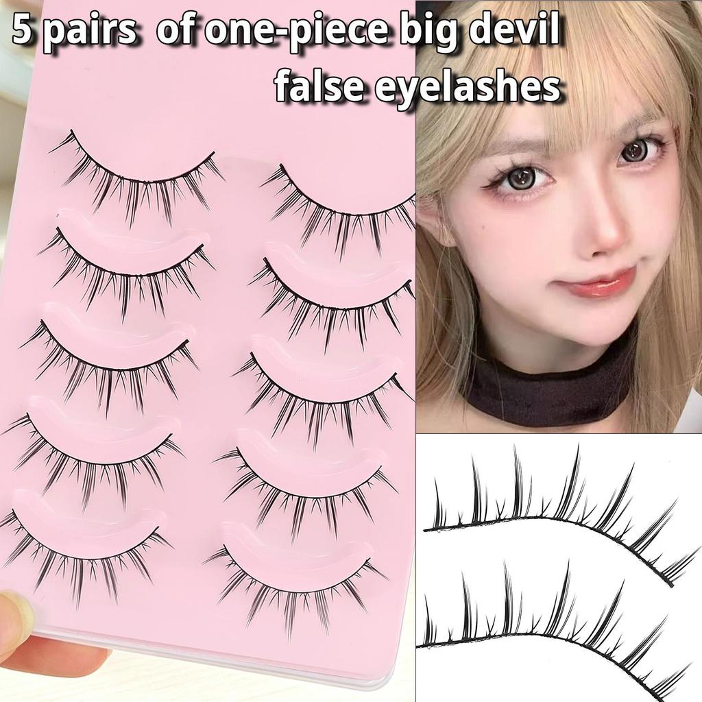 All-In-One Manga Big Eye False Lashes - Non-Pressing Eyelid Soft Fiber Lash - Multi-Scenario Daily D