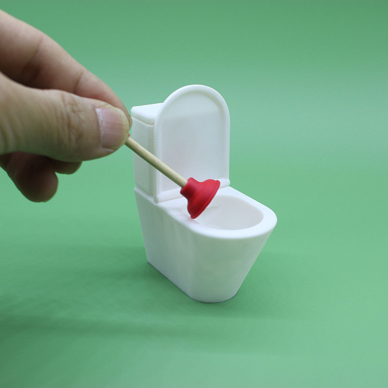 1/12 Dollhouse Mini Toilet & Plunger Set, อุปกรณ์ Diorama เฟอร์นิเจอร์ห้องน้ําขนาดเล็ก
