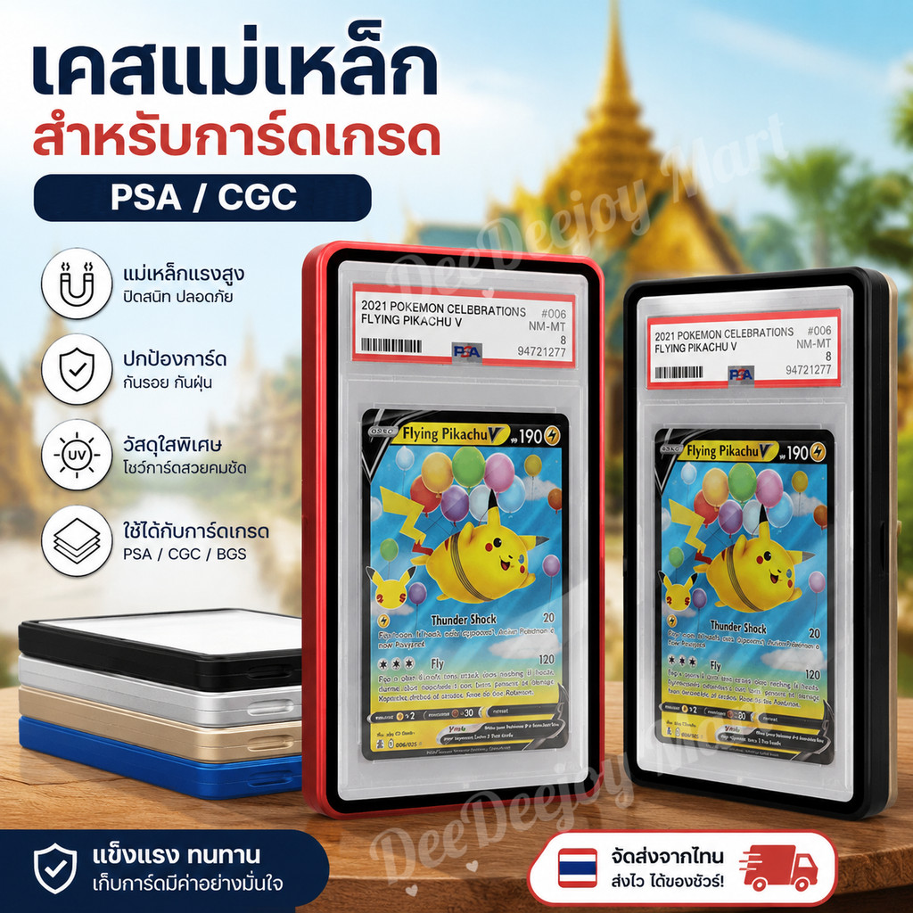 PSA/CGC Graded Cards Protector เคสแม่เหล็กอลูมิเนียมสําหรับ PSA Slats กรอบแม่เหล็ก UV Protection Sla