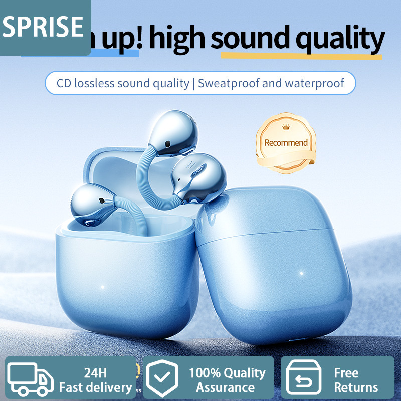 SPRISE M169 หูฟังไร้สายบลูทูธ Bone Conduction สเตอริโอคลิปบน HiFi Noise-Cancel กีฬาหูฟัง Touch Control