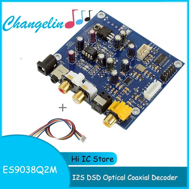 ES9038Q2M ES9038 Q2M I2S DSD Optical Coaxial Input Decoder DAC หูฟังเอาต์พุต HiFi เครื่องขยายเสียง Y