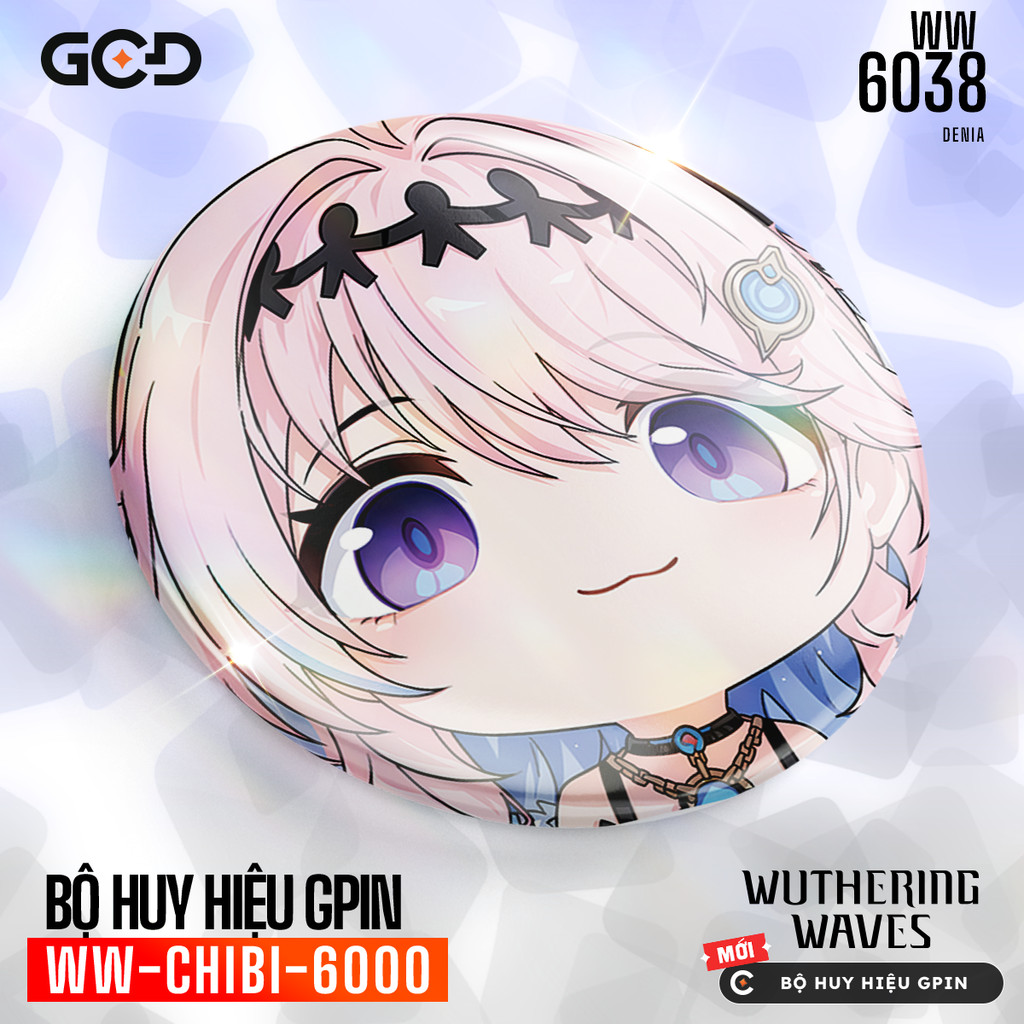 ใหม่ ใหม่ ใหม่ | CHIBI Wuthering Waves Wuwa - Rover Cartethyia Shorekeeper Character Badge GPIN Set 