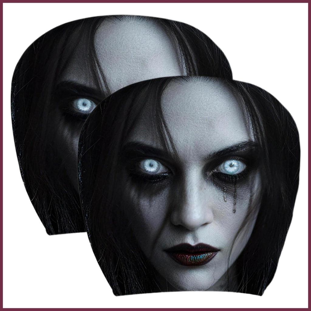 Ghost Face Headrest Covers 2 ชิ้นยืด Breathable ฮาโลวีน Ghost Face ที่นั่ง Protector สําหรับรถบรรทุก