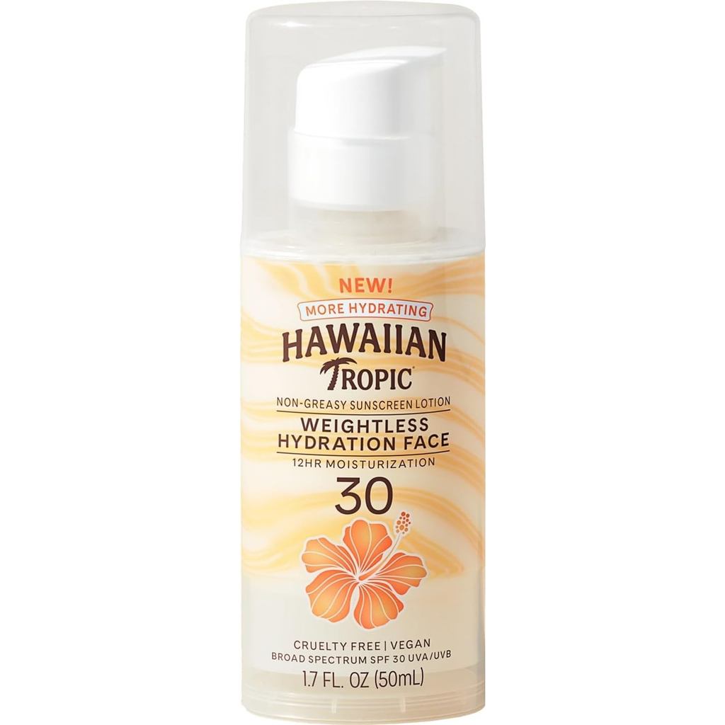 Hot New Item Hawaiian Tropic Weightless Hydration Lotion Sunscreen For Face SPF 30, 1.7Oz | โลชั่นกั