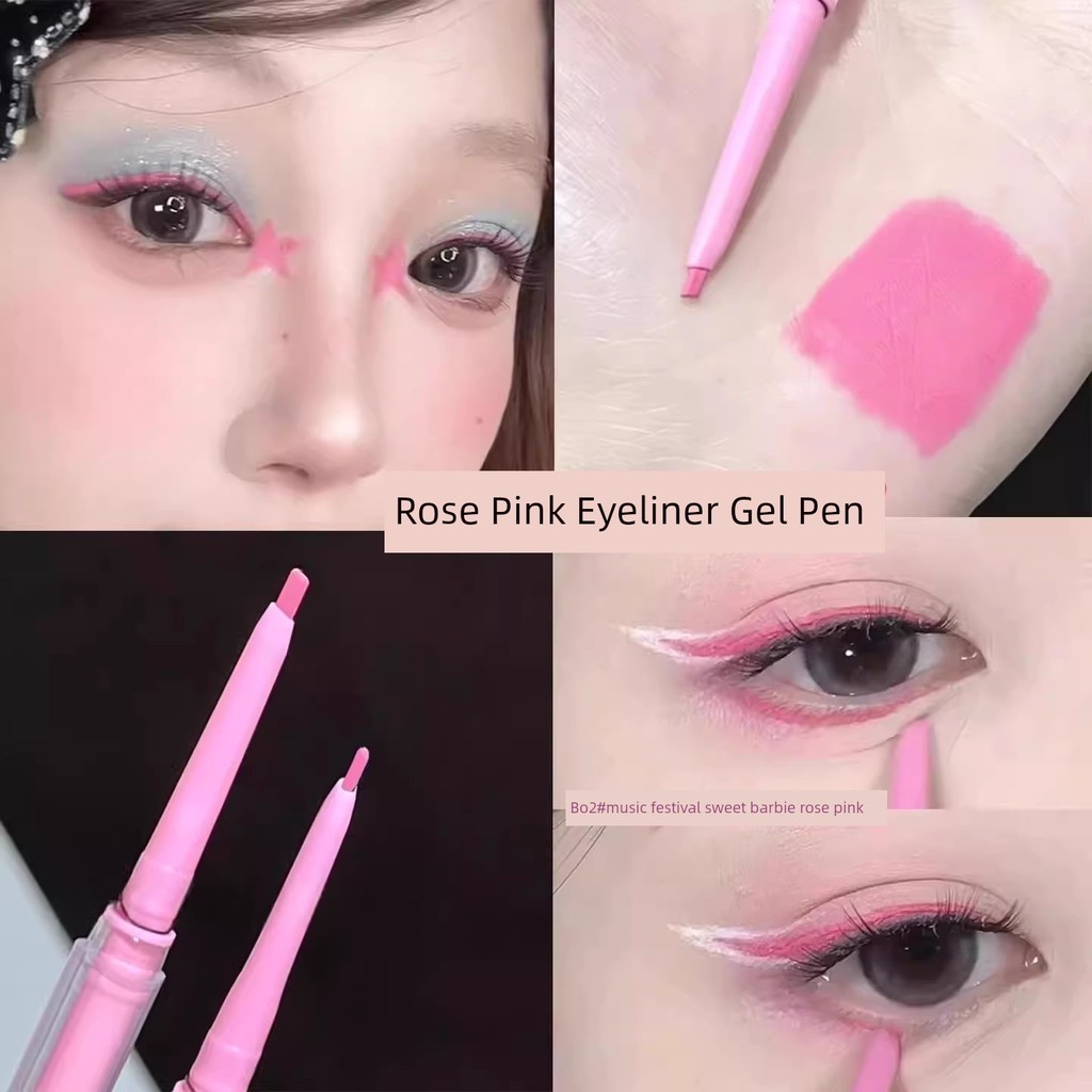 eyeliner อายไลเนอร์ Rose Pink Eyeliner Pen เทศกาลดนตรี Sweet Cool Support Eye Makeup Dopamine Pink E