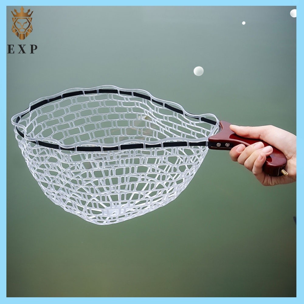 [explosion1.th] Fish Landing Net ด้ามไม้ Fish Net Fly Fishing Net สําหรับเด็กผู้ใหญ่ในน้ําจืดน้ําเค็