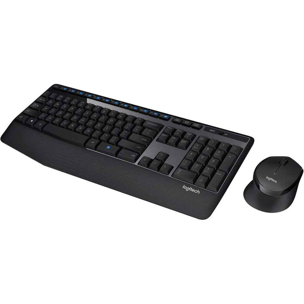 ชุดคีย์บอร์ดและเมาส์ไร้สาย Logitech MK345 พร้อมที่วางฝ่ามือ ตัวรับสัญญาณ USB 2.4 GHz เข้ากันได้กับพี