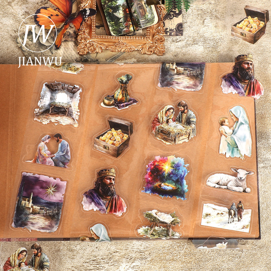 JIANWU 60 มม.* 200 ซม.VINTAGE ตัวอักษรภูมิทัศน์วัสดุ Collage Scrapbooking PET เทป Creative DIY Journal เครื่องเขียน