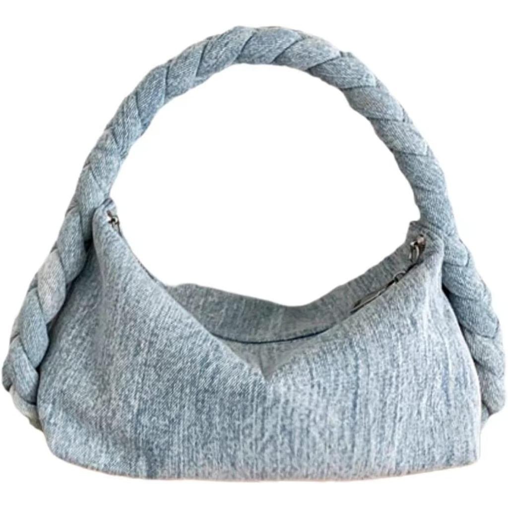 XPONNI Denim กระเป๋าสําหรับผู้หญิง Dumpling กระเป๋า Y2k Denim Grunge Tote กระเป๋า Y2k Y2k ความงาม Cr