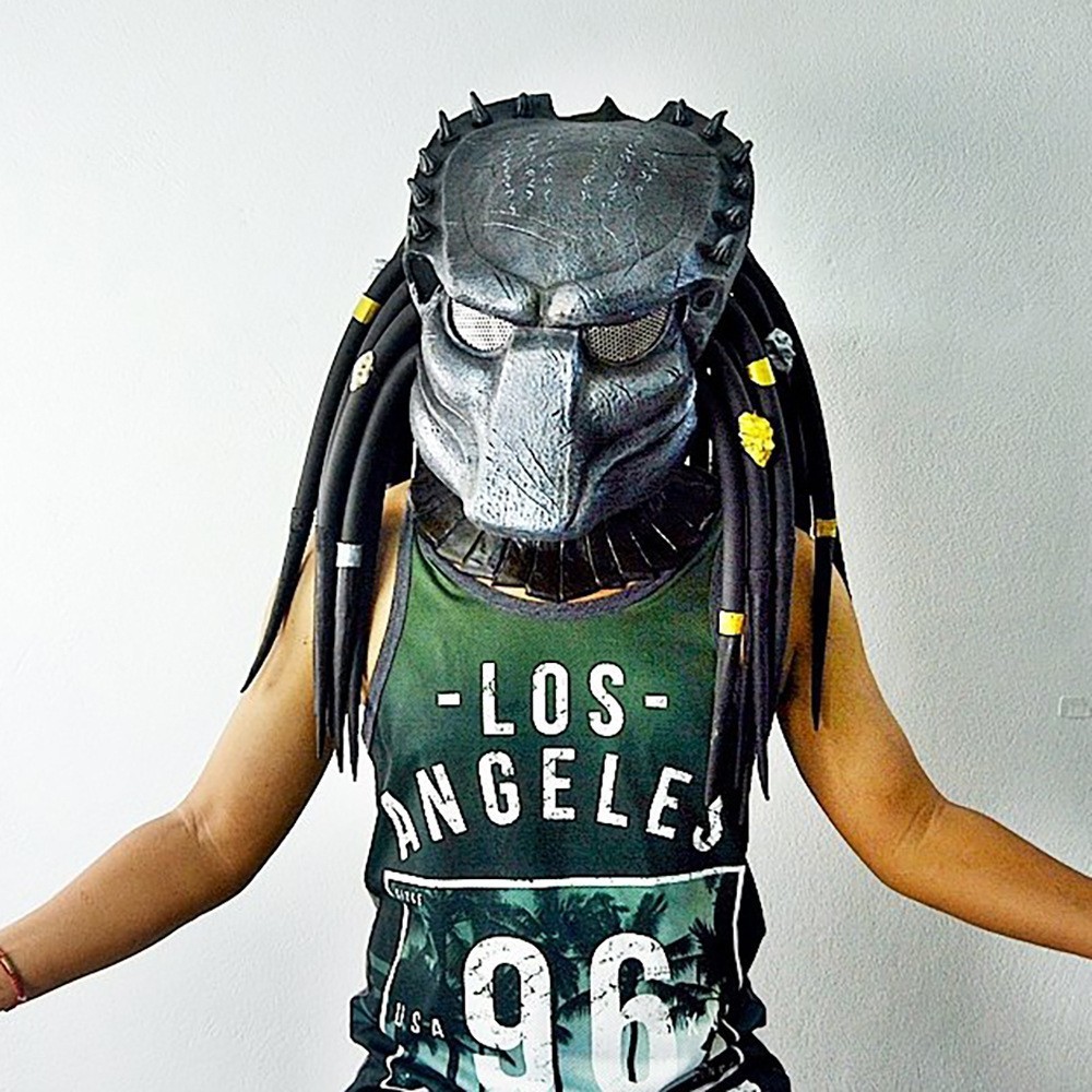 Predator Mask Alien Predator Film โทรทัศน์ cos Headgear Party Halloween Dress Up Latex Mask with Dir