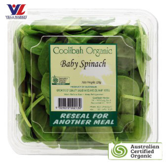 Fg Organic Baby Spinach 120G. Aus เบบี้สปินิชออร์แกนิค 120 กรัม (ออสเตรเลีย) (Vegetables Import)