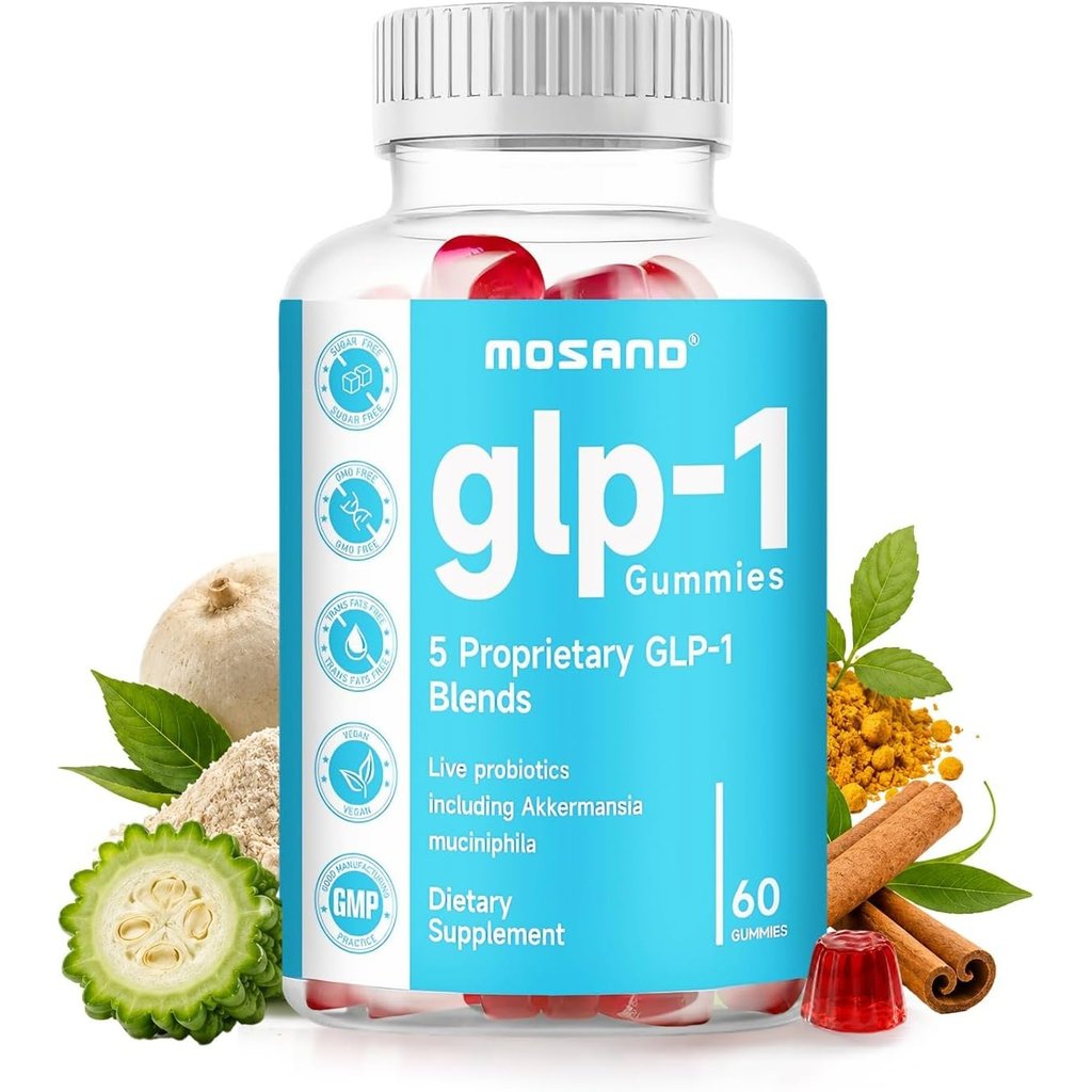 GLP-1 Probiotic Gummies, GLP-1 Supplement with Akkermansia Probiotic, Berberine, No Sugar Added for 