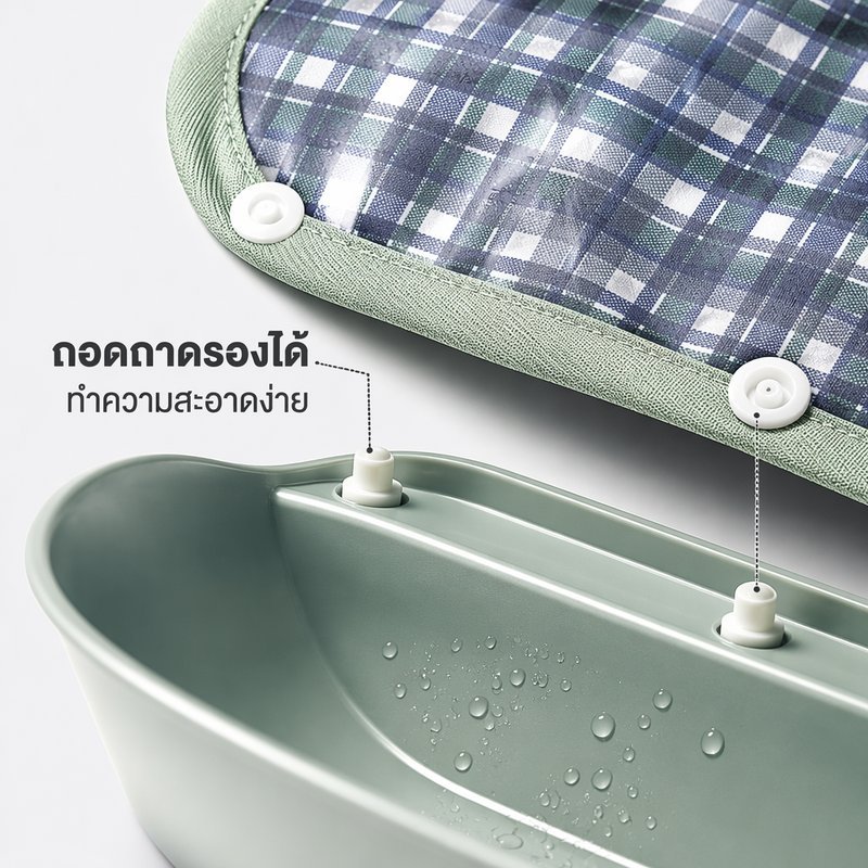 เอี๊ยมผู้ใหญ่กันน้ําที่ถอดออกได้3งอาหารจับกระเป๋าทําความสะอาดง่ายปรับคอผู้สูงอายุดูแล