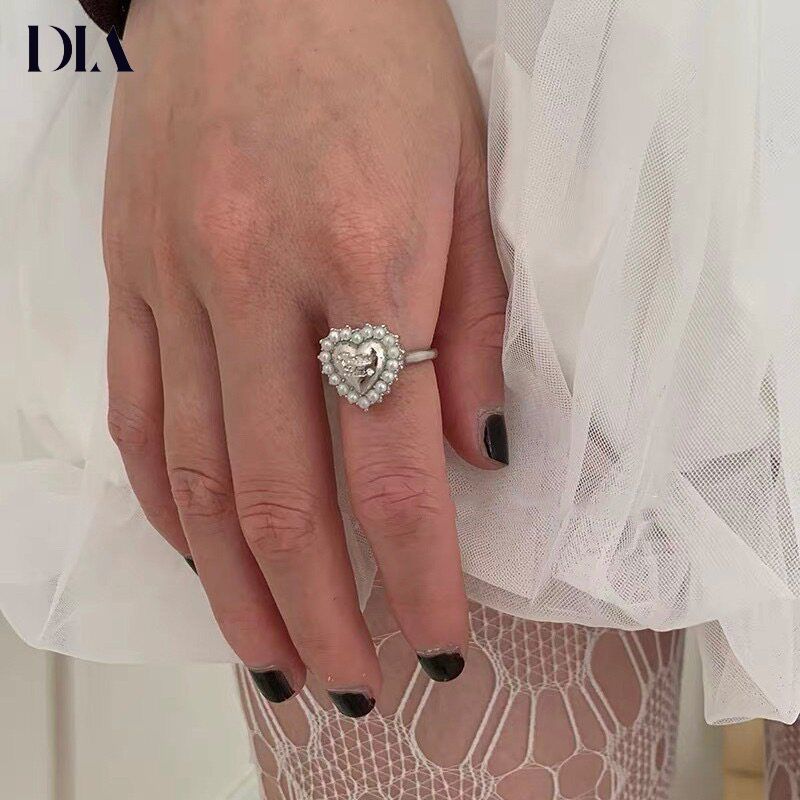 Love Pearl Ring Niche Design High-End Light Luxury Index Finger Ring